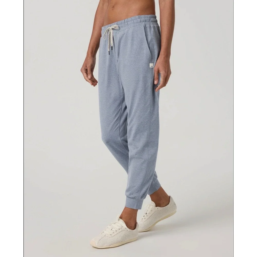 Vuori Performance Jogger Heathered Blue DreamKnit Slim Fit Sweatpants Womens L